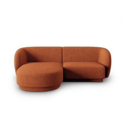 Divano angolare modulare sinistro 3 posti in ciniglia di terracotta