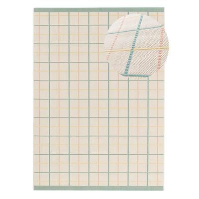 Tappeto esterno a scacchi beige/blu/rosa 120x170 cm