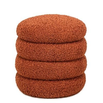 Pouf in lana terracotta
