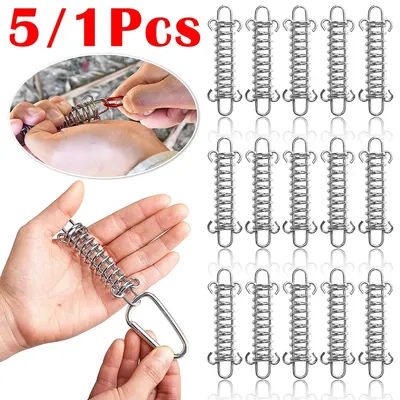 5PCS/1PCS Heavy Duty Tension Springs Dog Collars Compression Spring Stainless Steel Pet Leash Shock Absorption Buffer Springs