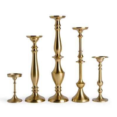 Manor Candleholders, Set Of Five - Gold - Grandin Road