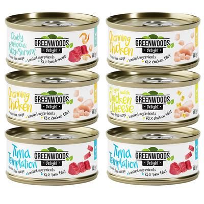 6x70g Mixed Pack Chicken Tuna Greenwoods Delight Wet Cat Food