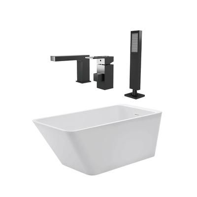 Randolph Morris Hannah 67 Inch Acrylic Contemporary Freestanding Bathtub Package RMBP17-67-MBF7