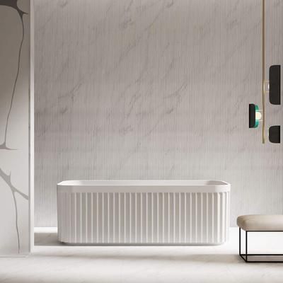 Randolph Morris Vertical 59 Inch Acrylic Fluted Double Ended Freestanding Tub RMTW7112-59