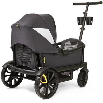 Veer Cruiser (2 Seater) Stroller Wagon + Sidewall Kit + Canopy Bundle - Brown Mica