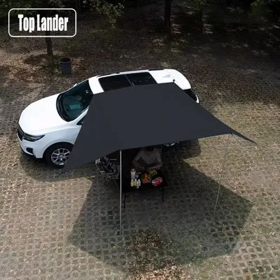 SUV Car Side Awning Tarp Black Coating Waterproof UV Protection Suction Cup Shelter Tent Camping Touring Outdoor Shade Manta Ray
