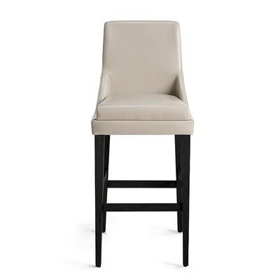 Sullivan Bar & Counter Stool - Bar Height (31"), Black Walnut, Bonded Leather, Black Walnut/Marbled Dove Gray/Bar Height - Grandin Road