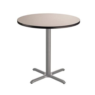 National Public Seating CTG13636XCPBTMGY 36" Round Counter Height Table - Grey Nebula Laminate Top, Steel Base, Gray