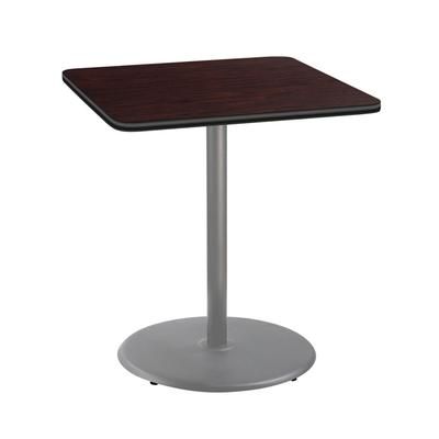 National Public Seating CTG33636RBPBTMMY 36" Square Bar Height Table - Mahogany Laminate Top, Steel Base