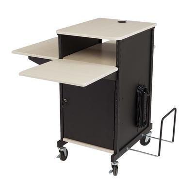 National Public Seating PRC450 40" 4 Level Presentation Station - Steel/Laminate, Black/Ivory, White