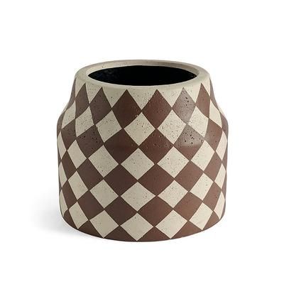 Nia Harlequin Planter - Brown - Grandin Road