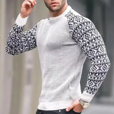 Maglione da uomo nuovo invernale transfrontaliero 2024 con maniche lunghe comode e morbide per il