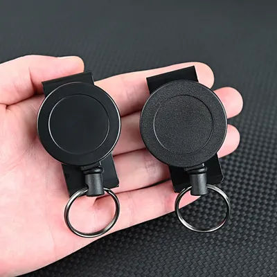 Retractable Badge Reel Holders, Metal Heavy Duty With Carabiner Belt Clip And Key Ring For ID Card Name Holder And Keychain