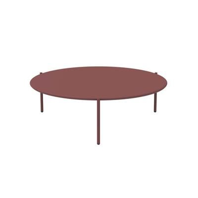 Tavolo basso da caffè tondo in metallo cm 110x110 35h Terracotta