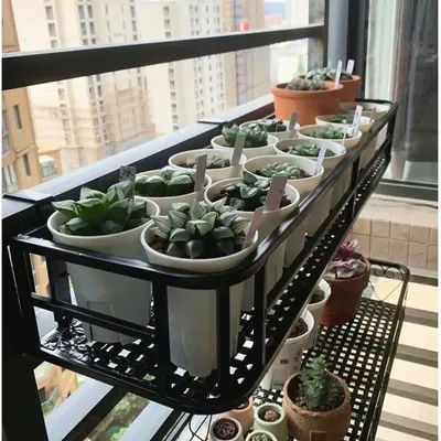 Support de fleurs de style européen élégant, rail de balcon d'art en fer extensible, support de pot de confrontation décoratif, espace vert urbain