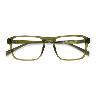 Male s rectangle Clear Green Plastic Prescription eyeglasses - Eyebuydirect s Stormwind