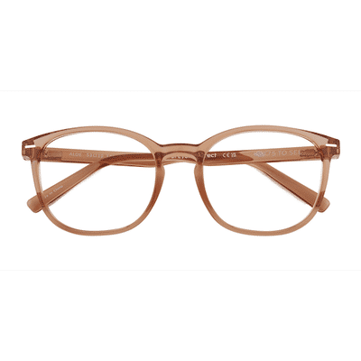 Unisex s round Clear Brown Plastic Prescription eyeglasses - Eyebuydirect s Aloe