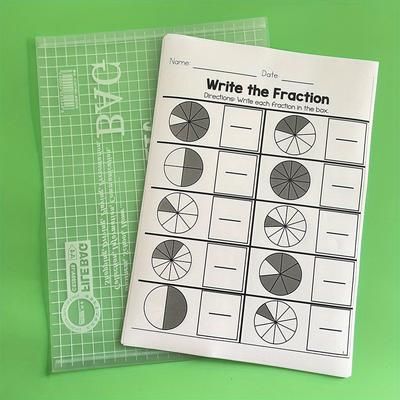 Math Practice Worksheets For Kids, Learning Fraction Worksheets, Fraction Worksheets, Fun And Easy Fractions Math Workbooks For Kdis, Math Learning Toys