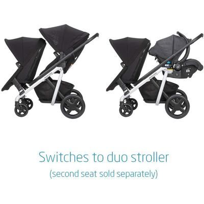 Maxi-Cosi Lila Double Stroller + Mico XP Max Travel System Bundle - Frequency Black / Nomad Black /