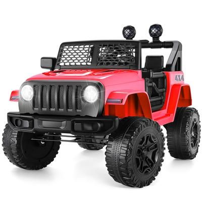 TEMU Kids 12v Electric Car Truck, 700mah Outdoors For Kids, Playground Kids Car Toys W/led Lights, Music, 3 Speeds, Spring Suspension, Jeeps Car For Indoor Outdoor, Yard, Playground, Party Games