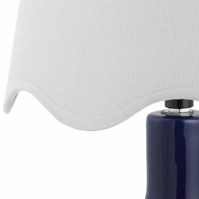 Atenxoxola 15"H x 9"W x 9"D Rustic Navy/White/Translucent Table Lamp - Boutique Rugs
