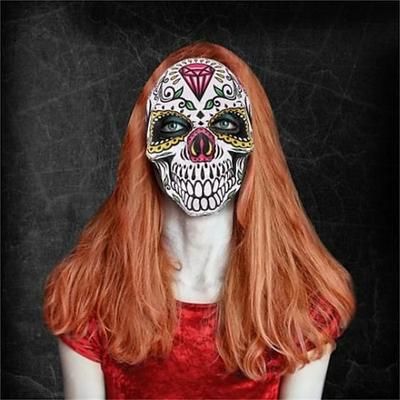 day of the dead maschera teschio di zucchero maschera a pieno facciale messicano masquerade mask fancy dress costume di halloween accessorio per le donne uomini halloween scheletro decorazione