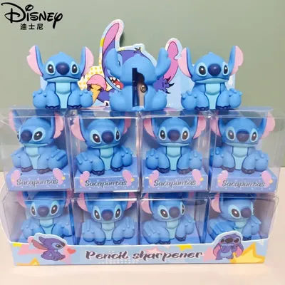 16pcs Disney Lilo And Stitch Pencil Sharpener Anime Cute Pvc Doll Student Cartoon Single Hole Pencil Sharpener Pencil Sharpener