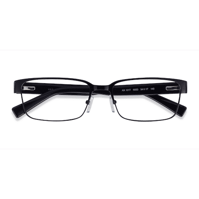 Unisex s rectangle Shiny Black Metal Prescription eyeglasses - Eyebuydirect s Armani Exchange AX1017