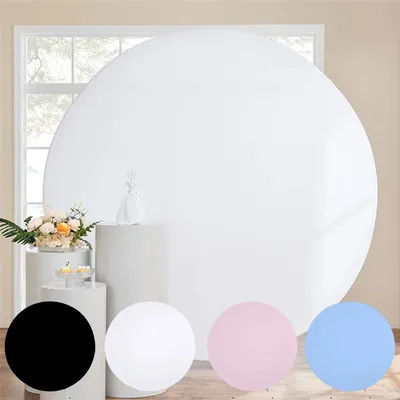 Solid Color Round Backdrops Cover Wedding Children Birthday Party Decor Poster Baby Shower Circle Studio Photography Backgroud