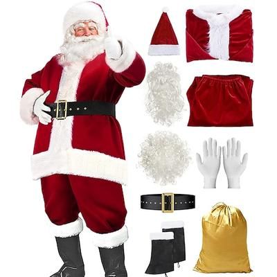 Babbo Natale Costumi da Babbo Natale Barba di Babbo Natale Cappello da Babbo Natale Per uomo Adulti Natale Carnevale Vigilia di Natale Festa Sera