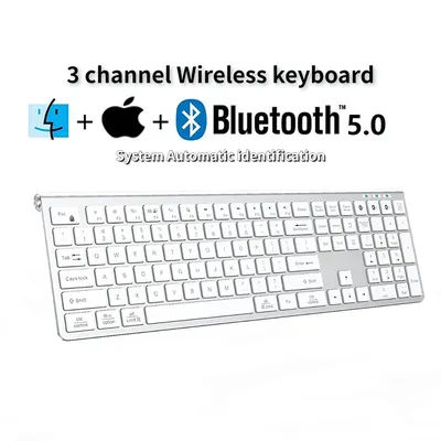Wireless Bluetooth 5.0 Keyboard Type-C Rechargeable Keyboard for MacBook Pro Air iMac iPhone iPad Pro Air Mini Windows Linux