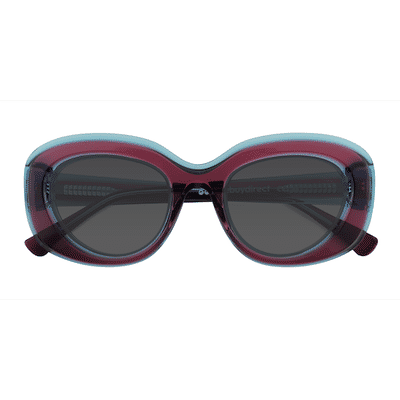Female s horn Clear Purple Blue Acetate,Eco Friendly Prescription sunglasses - Eyebuydirect s Damast