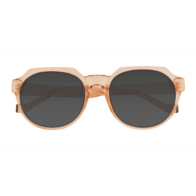 Unisex s geometric Clear Champagne Plastic Prescription sunglasses - Eyebuydirect s Greer