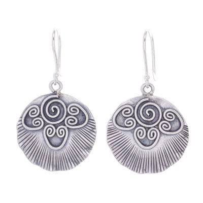 Sunnyside Karen,'Sterling Silver Dangle Earrings Abstract Sun'