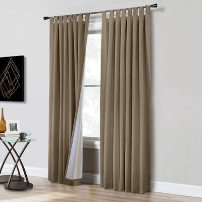 Wide Width Ventura Blackout Tab Top Window Curtain Panel Pair by Commonwealth Home Fashions in Pebble (Size 52" W 63" L)
