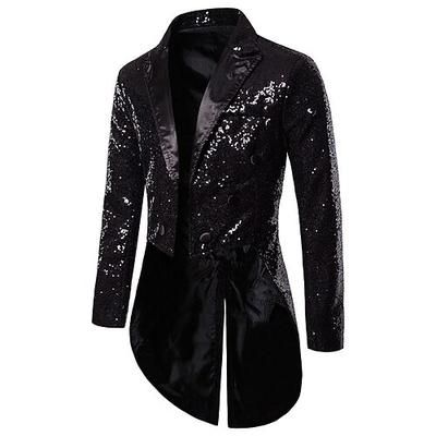 Disco Anni '80 Smoking Frac Disco Paillettes Costume Per uomo Costume di Carnevale Halloween Carnevale Mascherata Festa serale Discoteca Parata dell'Orgoglio Adulti Cappotto