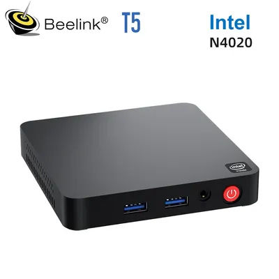 Beelink T5 Mini PC Intel Celeron N4020 Wifi5 BT5.0 4GB DDR4 64GB eMMC 4K 1000M Desktop Mini Computer
