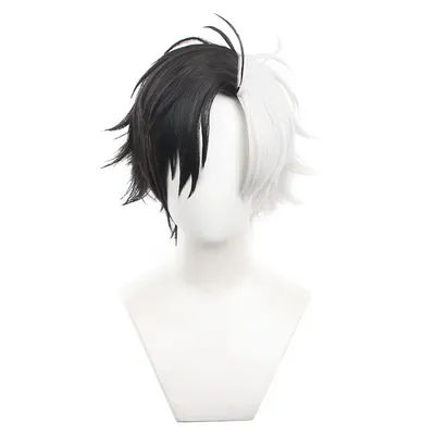 Anime Wind Breaker Heat Resistant White Black Hair Bofurin Halloween Party for Women Men Props Haruka Sakura Cosplay Wig