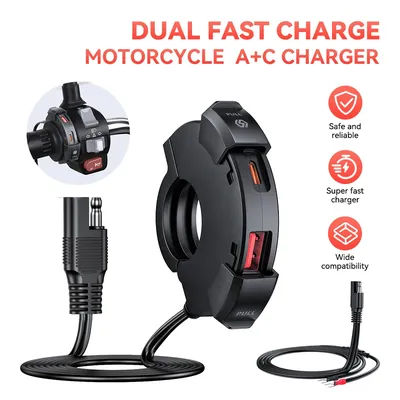 Caricabatterie rapido Usb per Moto nuovo 12V con porta del telefono cellulare di tipo C presa di