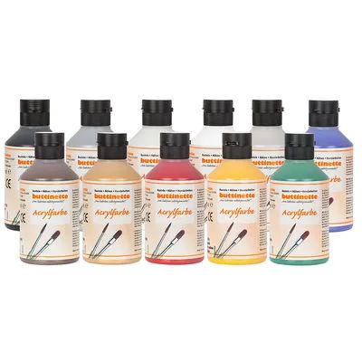 buttinette Peintures acryliques, différentes couleurs, 250 ml