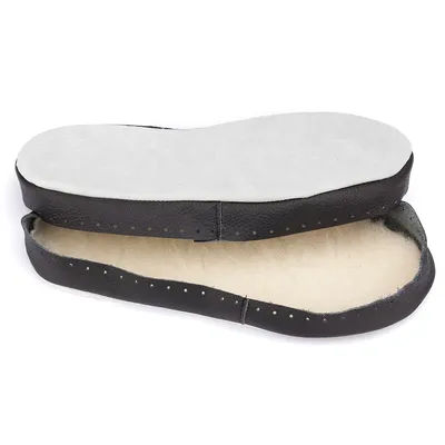 buttinette Semelles en cuir pour chaussons, noir