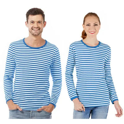 Marinière manches longues, unisexe, bleu