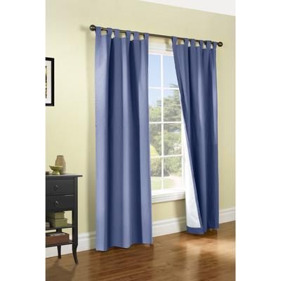 Wide Width Weathermate Room Darkening Tab Top Curtain Panel Pair by Thermalogic in Blue (Size 40" W 95" L)