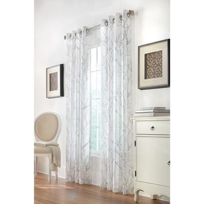Wide Width Liberty Light Filtering Grommet Curtain Panel by Habitat™ in White (Size 52" W 84" L)