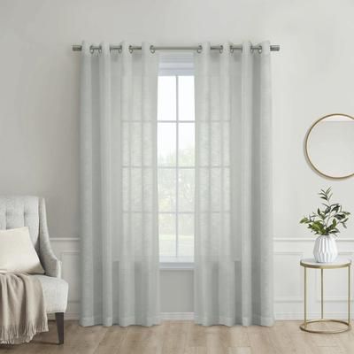 Wide Width Boucle Sheer Grommet Curtain Panel by Habitat™ in Light Grey (Size 52" W 84" L)