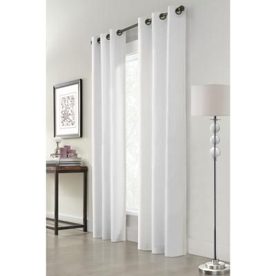 Wide Width Weathermate Room Darkening Grommet Curtain Panel Pair by Thermalogic in White (Size 40" W 84" L)