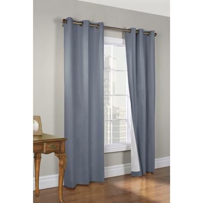 Wide Width Weathermate Room Darkening Grommet Curtain Panel Pair by Thermalogic in Blue (Size 40" W 63" L)