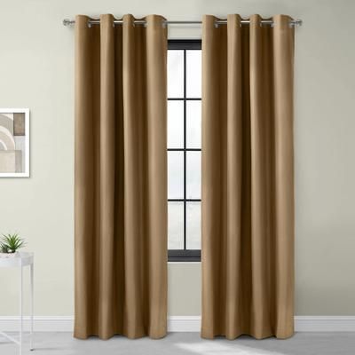 Wide Width Alpine Blackout Grommet Curtain Panel by Thermaplus in Taupe (Size 52" W 63" L)