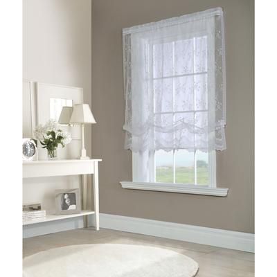 Wide Width Mona Lisa Sheer Rod Pocket Balloon Curtain by Habitat™ in White (Size 56" W 63" L)