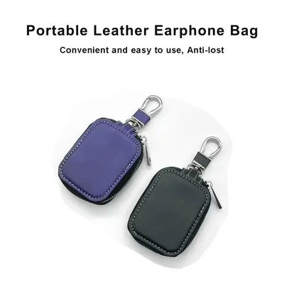 Étui universel de luxe en cuir PU pour écouteurs sans fil, résistant aux chocs, fermeture éclair, adapté aux écouteurs Airpods, gaine de Protection classique